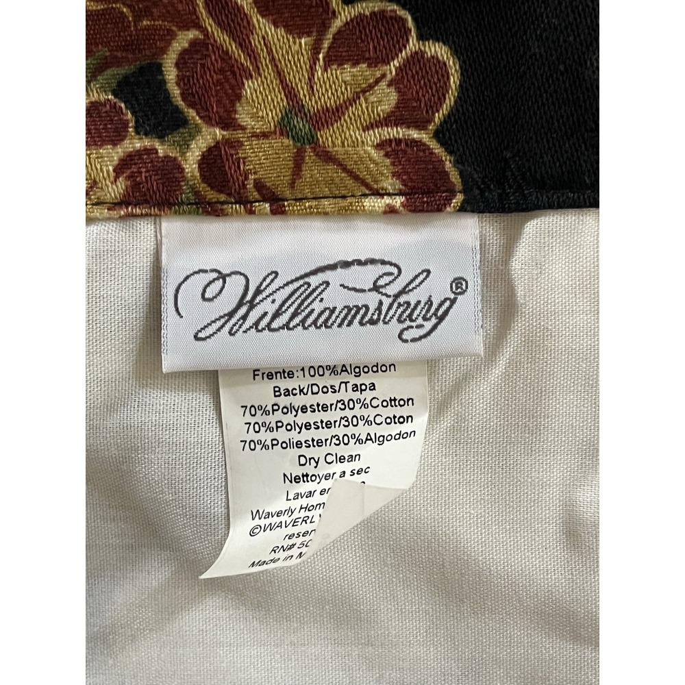 Waverly Williamsburg Garden‎ Magnolia Black Ascot Valance Dogwood V Shape Floral - Picture 8 of 10